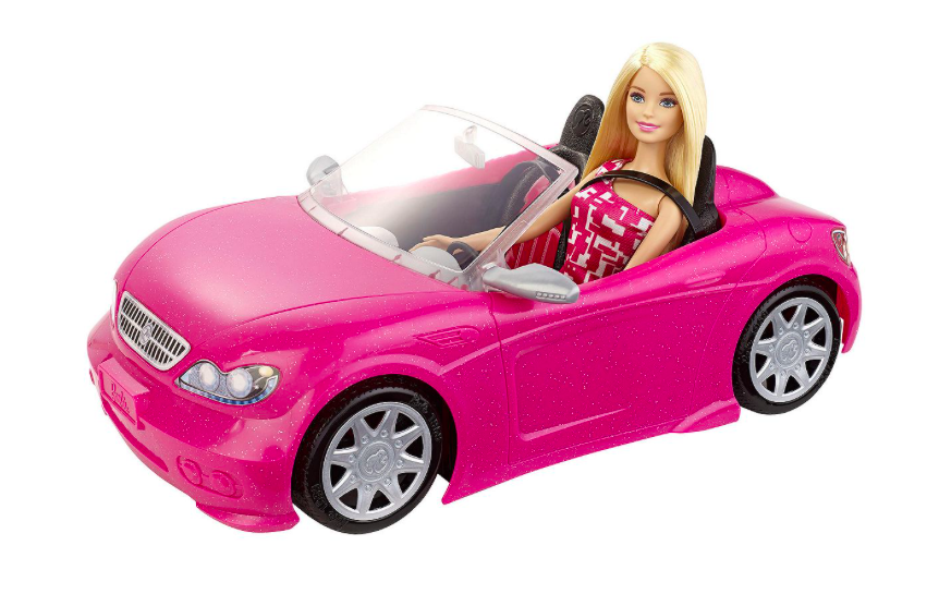 barbie convertible car & doll playset